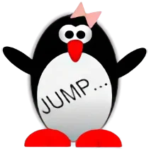 Esther the Penguin. Jump!