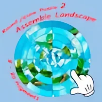 Round jigsaw Puzzle 2 - Assemble Landscape