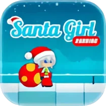 Santa Girl Running