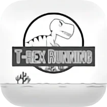 T-Rex Running Black and White