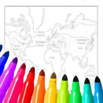 World Map Coloring For Kids